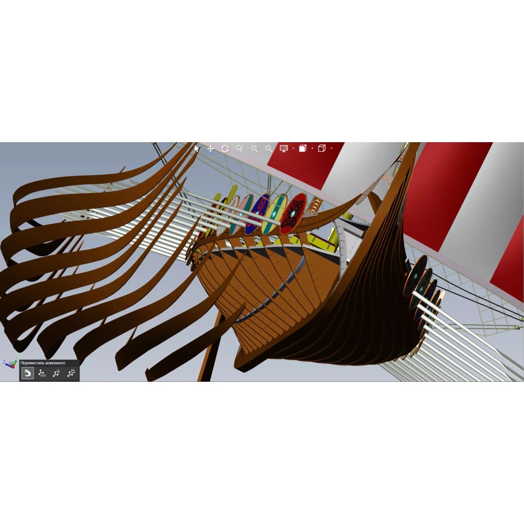 Drakkar 3D Model – Viking Warship, High Poly, OBJ, FBX Formats - View 23