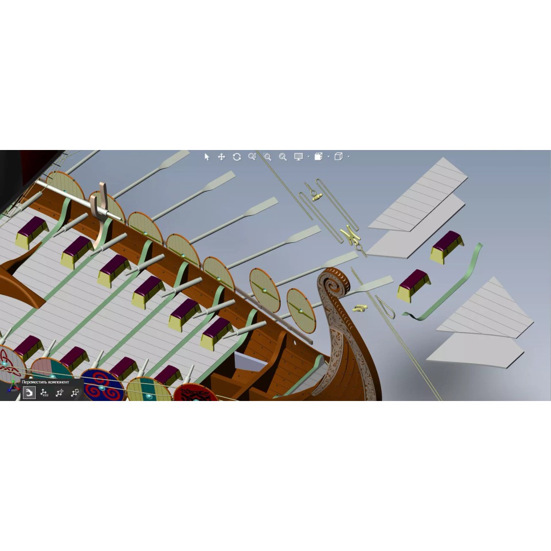 Drakkar 3D Model – Viking Warship, High Poly, OBJ, FBX Formats - View 25