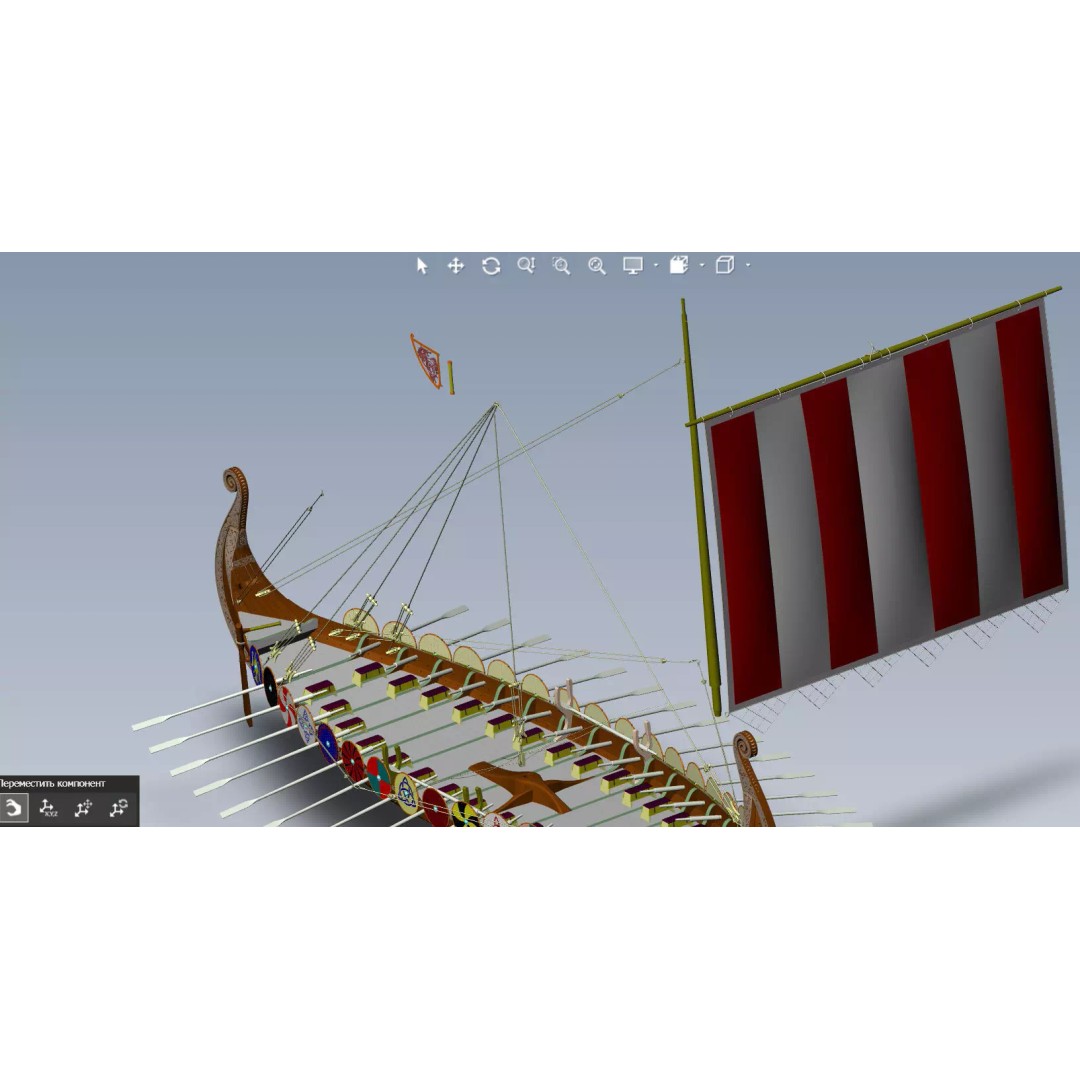 Drakkar 3D Model – Viking Warship, High Poly, OBJ, FBX Formats - View 26