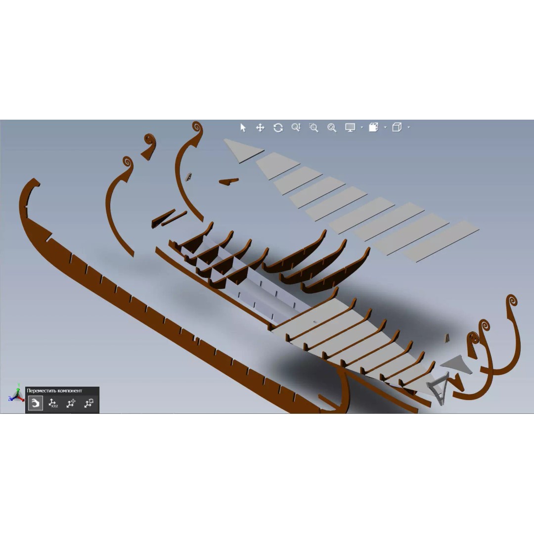 Drakkar 3D Model – Viking Warship, High Poly, OBJ, FBX Formats - View 29