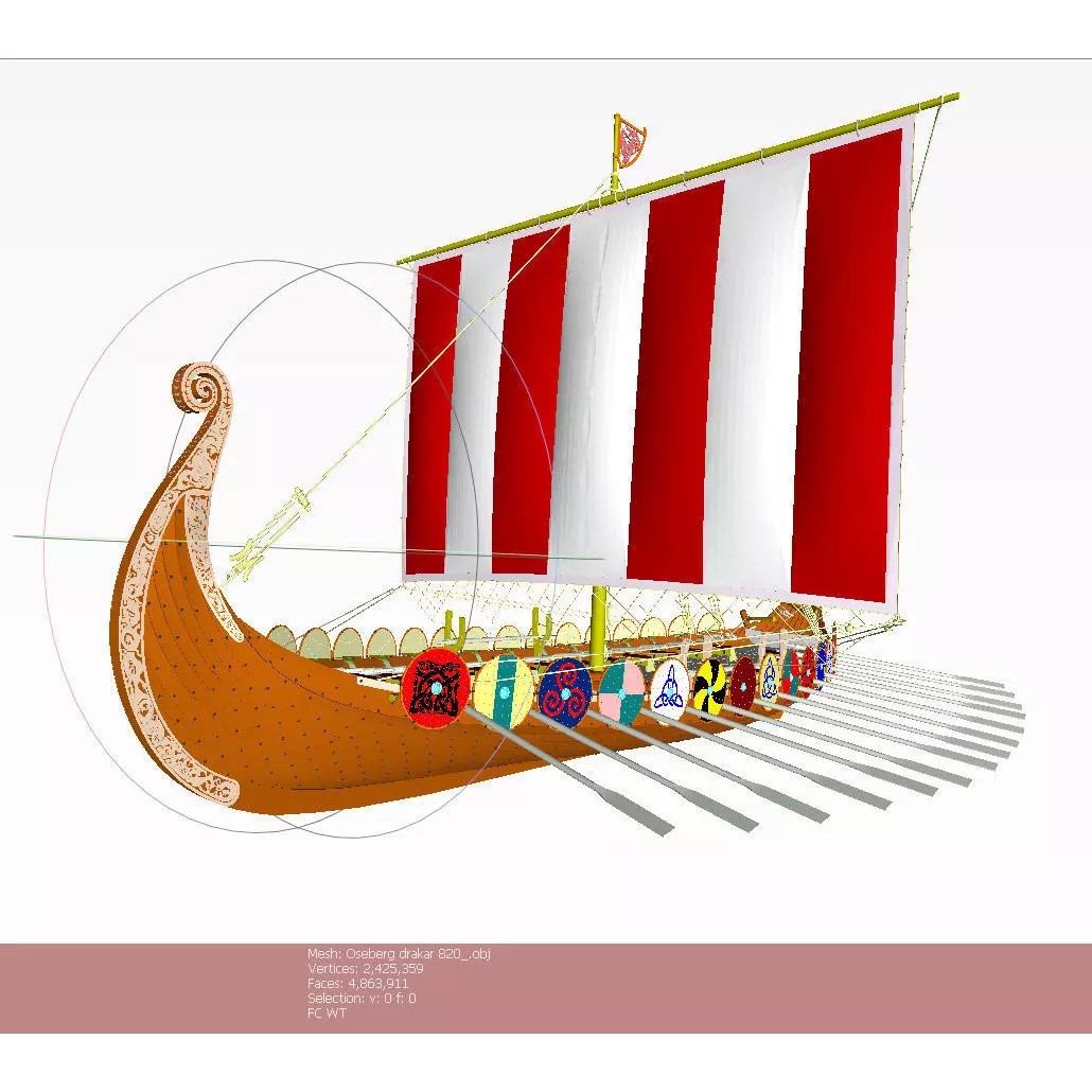 Drakkar 3D Model – Viking Warship, High Poly, OBJ, FBX Formats - View 31