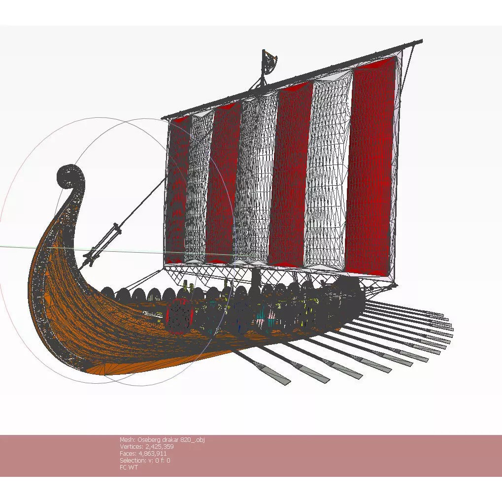 Drakkar 3D Model – Viking Warship, High Poly, OBJ, FBX Formats - View 32