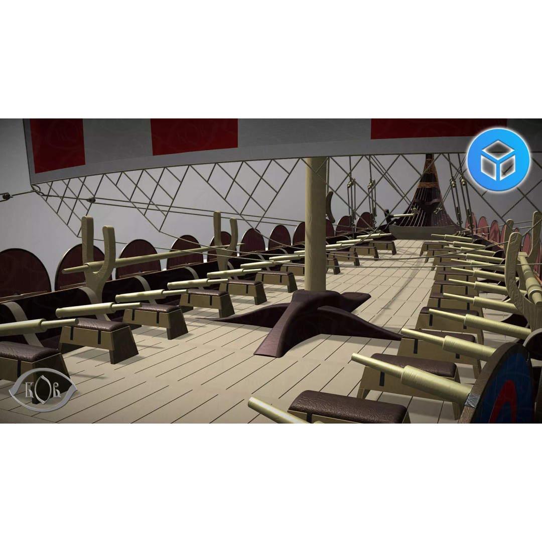 Drakkar 3D Model – Viking Warship, High Poly, OBJ, FBX Formats - View 9