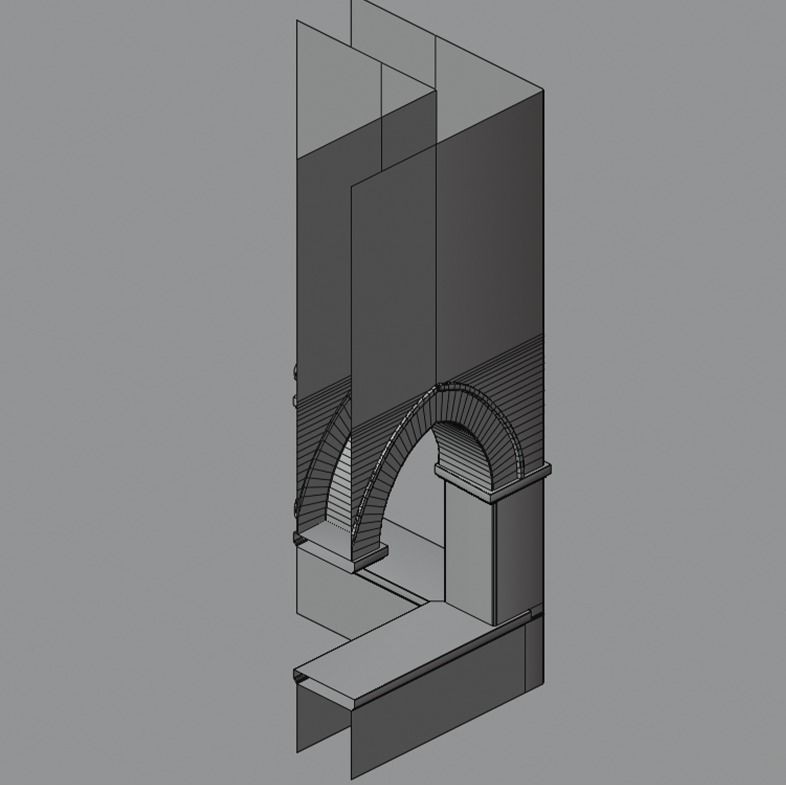 Gothic Hallway Modular Kit - Low-Poly Game-Ready 3D Model - View 10