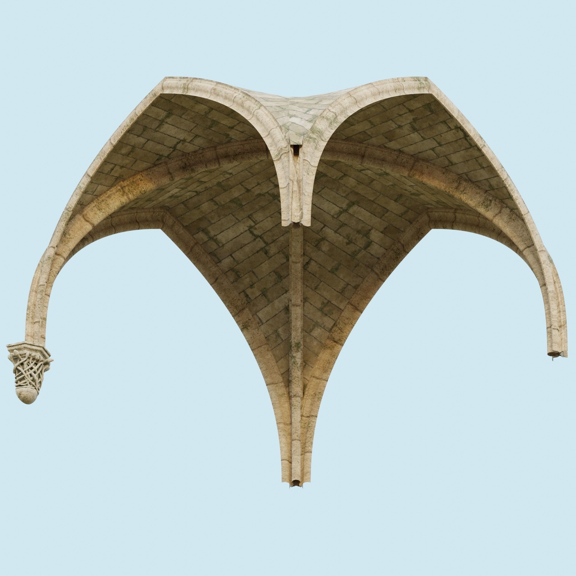 Gothic Hallway Modular Kit - Low-Poly Game-Ready 3D Model - View 17