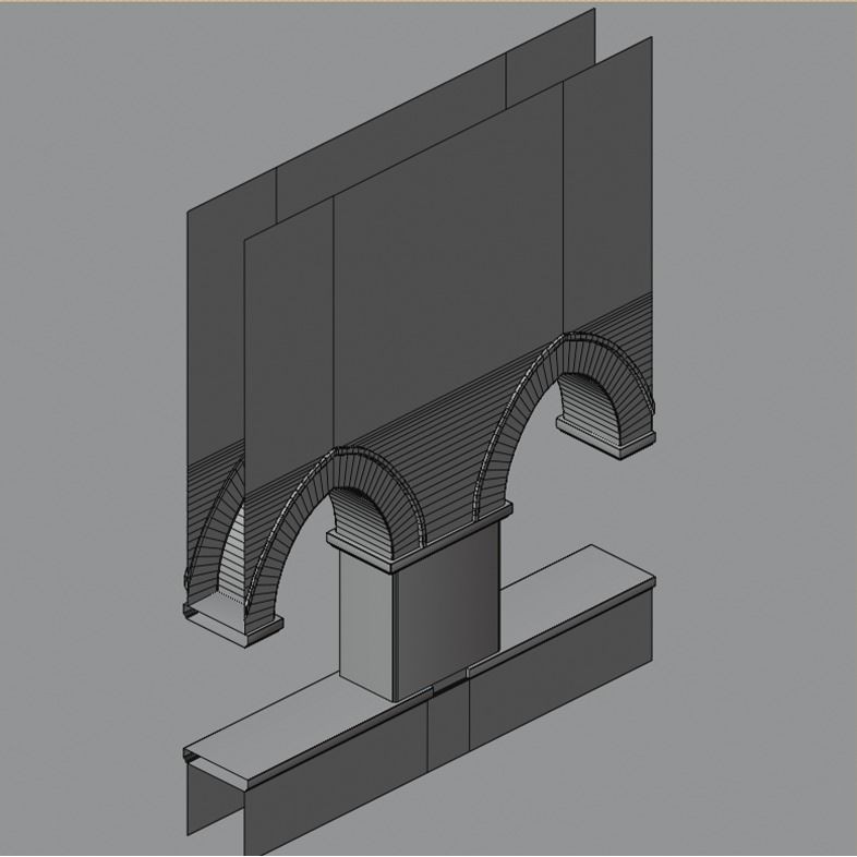 Gothic Hallway Modular Kit - Low-Poly Game-Ready 3D Model - View 6