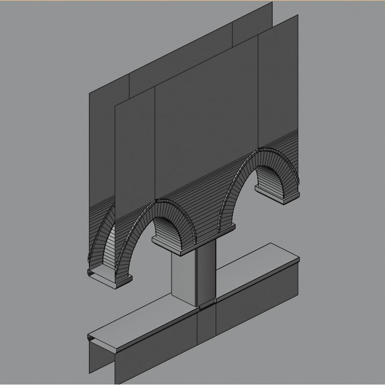 Gothic Hallway Modular Kit - Low-Poly Game-Ready 3D Model - View 8