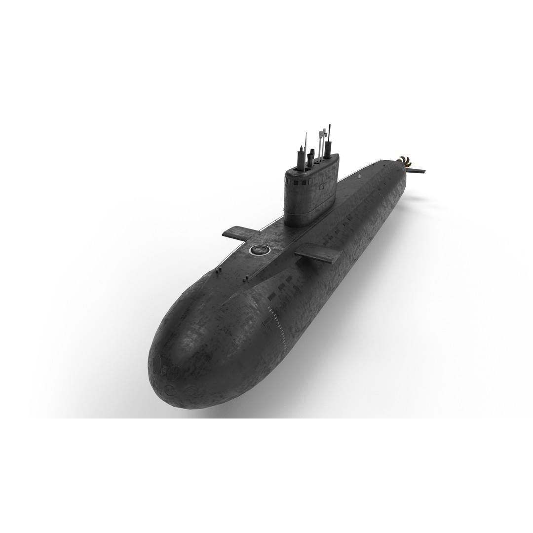 Kilo Class Submarine 3D Model – Low Poly Game Asset, FBX, PBR - View 11