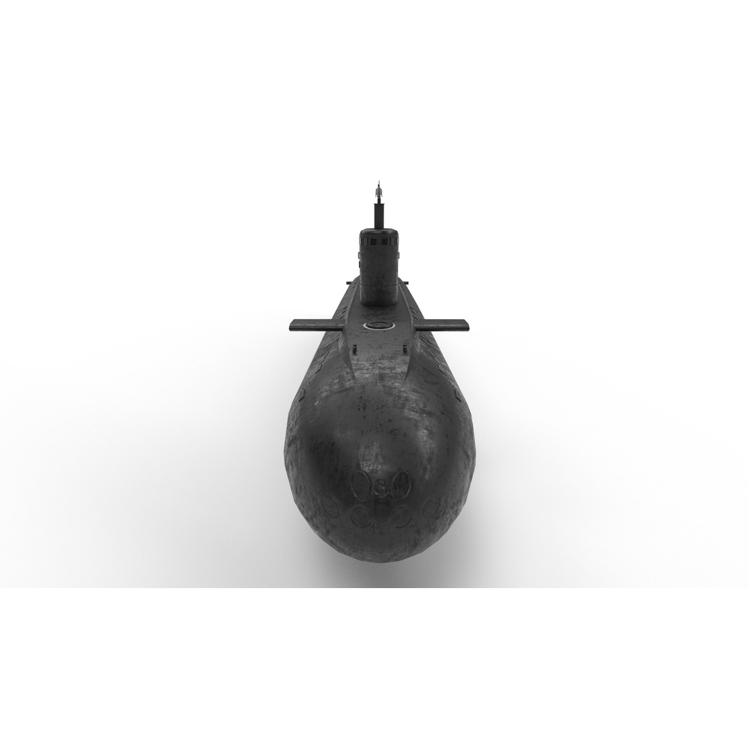 Kilo Class Submarine 3D Model – Low Poly Game Asset, FBX, PBR - View 12