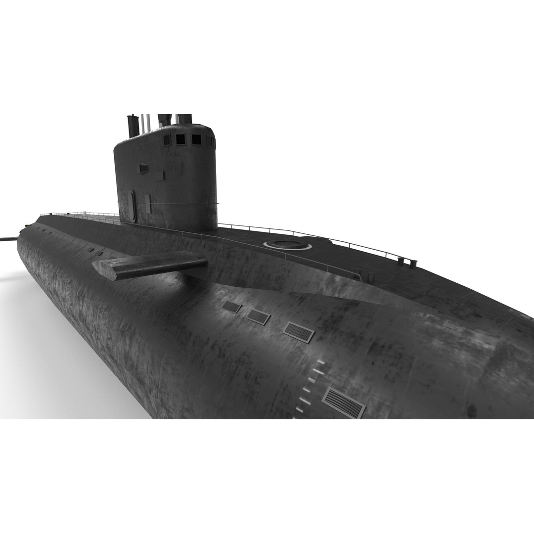 Kilo Class Submarine 3D Model – Low Poly Game Asset, FBX, PBR - View 17