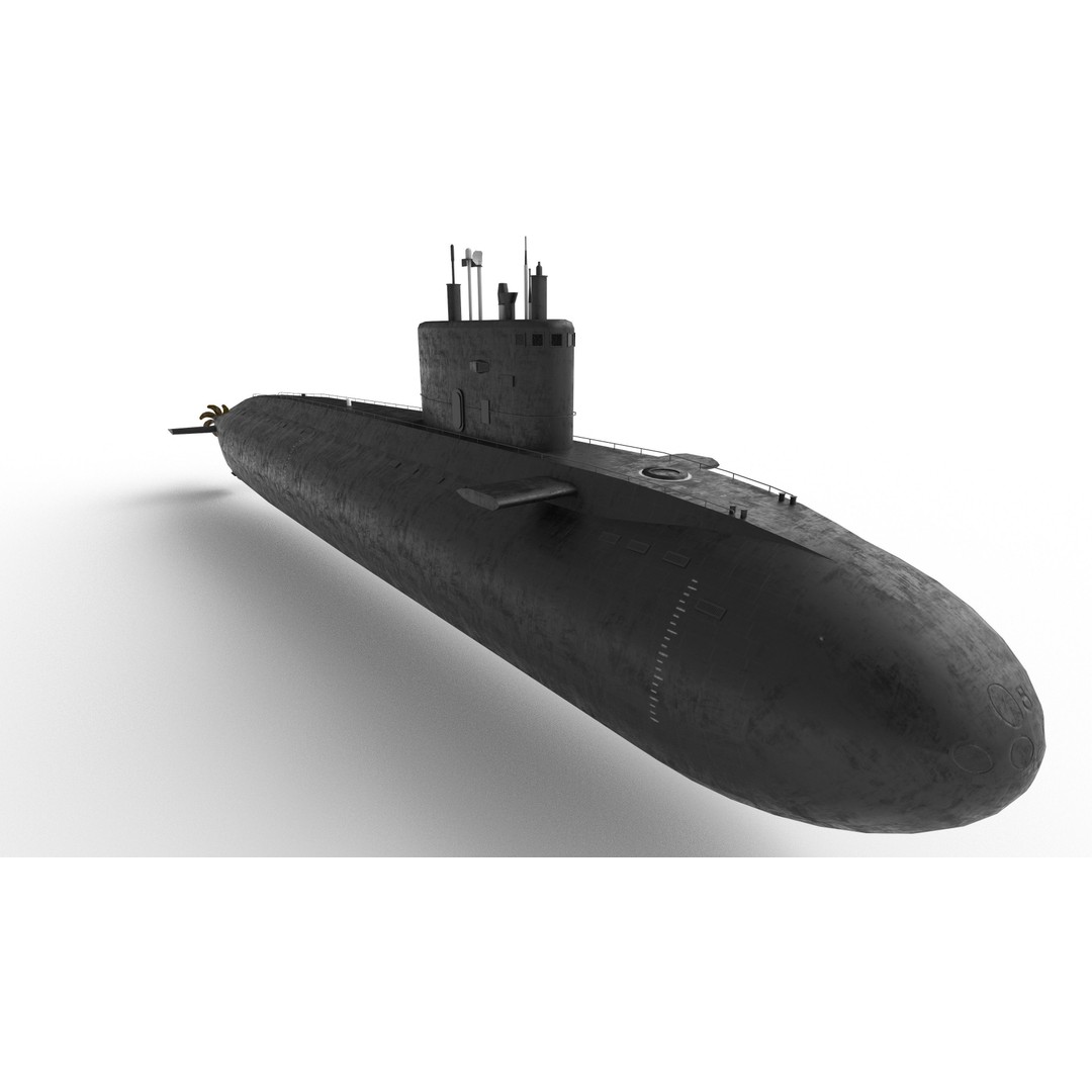 Kilo Class Submarine 3D Model – Low Poly Game Asset, FBX, PBR - View 18