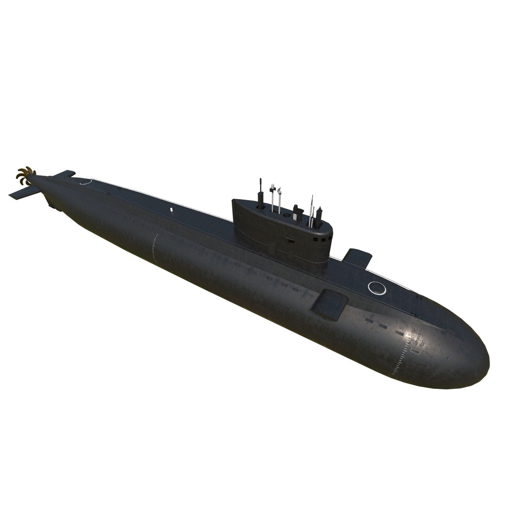 Kilo Class Submarine 3D Model – Low Poly Game Asset, FBX, PBR - View 19