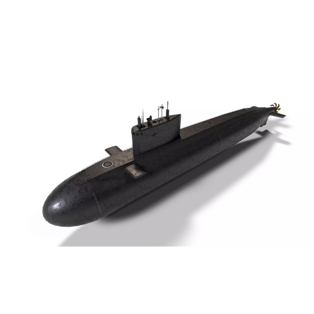 Kilo Class Submarine 3D Model – Low Poly Game Asset, FBX, PBR - View 2