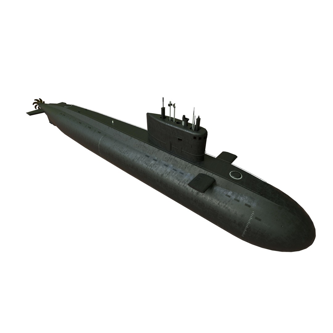 Kilo Class Submarine 3D Model – Low Poly Game Asset, FBX, PBR - View 20