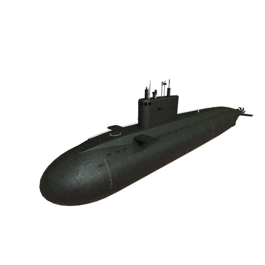 Kilo Class Submarine 3D Model – Low Poly Game Asset, FBX, PBR - View 21