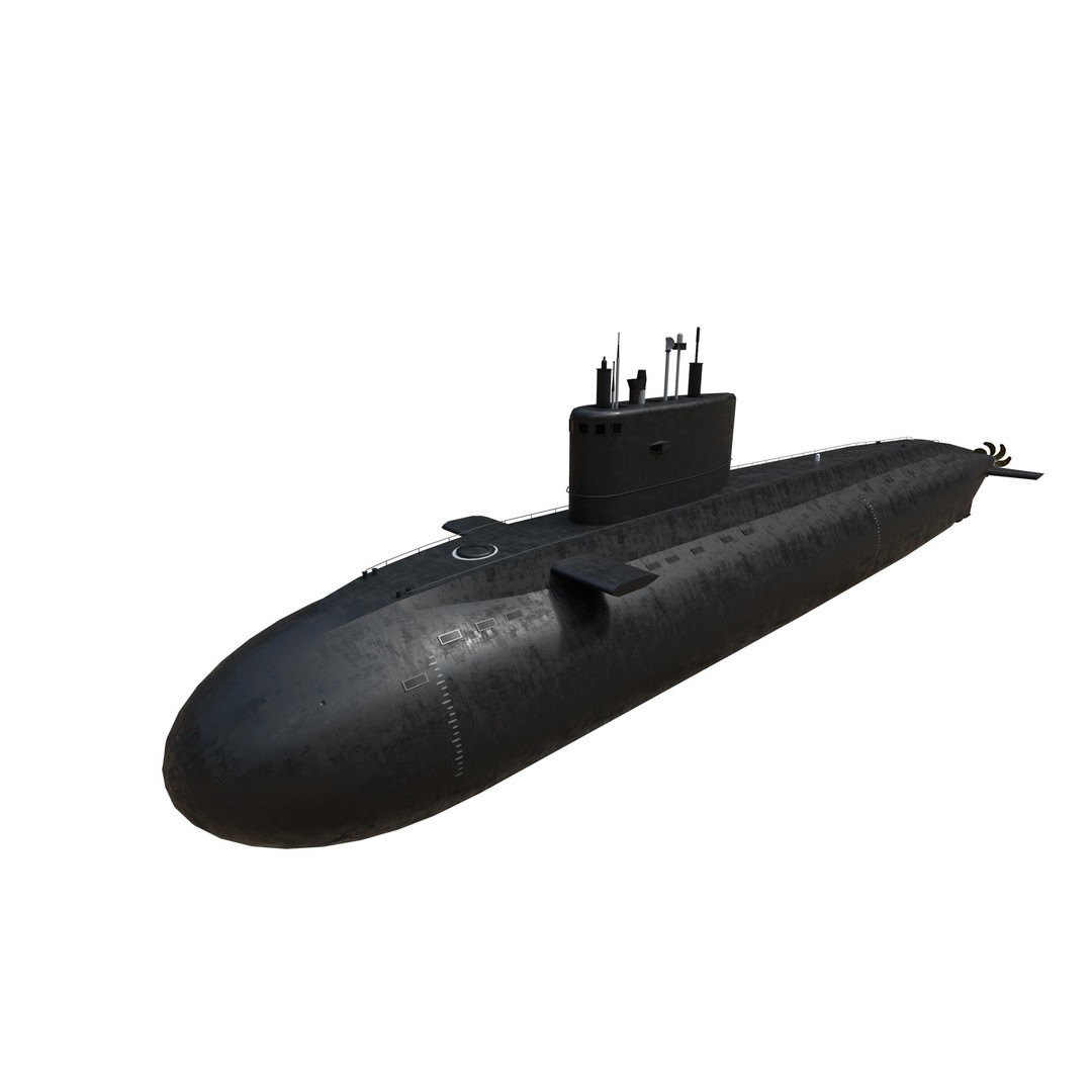 Kilo Class Submarine 3D Model – Low Poly Game Asset, FBX, PBR - View 22