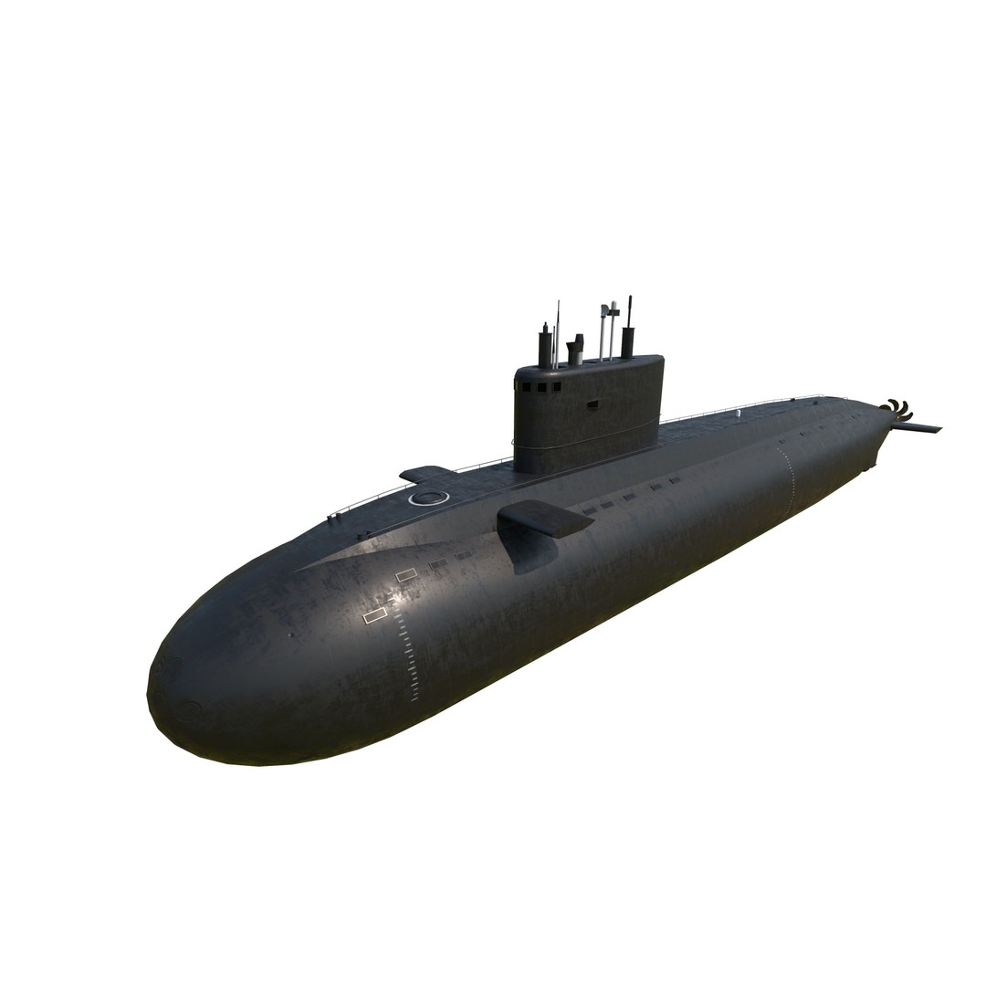 Kilo Class Submarine 3D Model – Low Poly Game Asset, FBX, PBR - View 23
