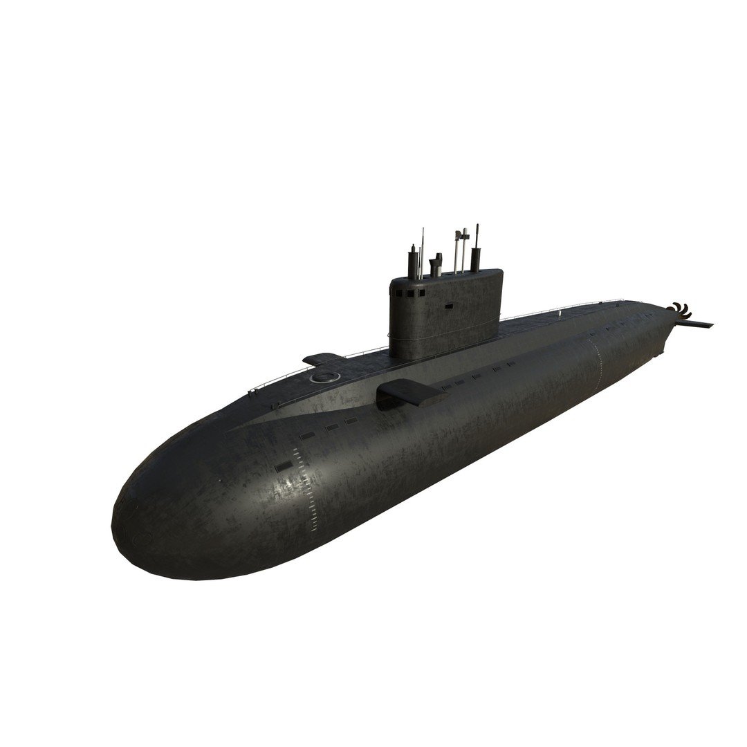 Kilo Class Submarine 3D Model – Low Poly Game Asset, FBX, PBR - View 25