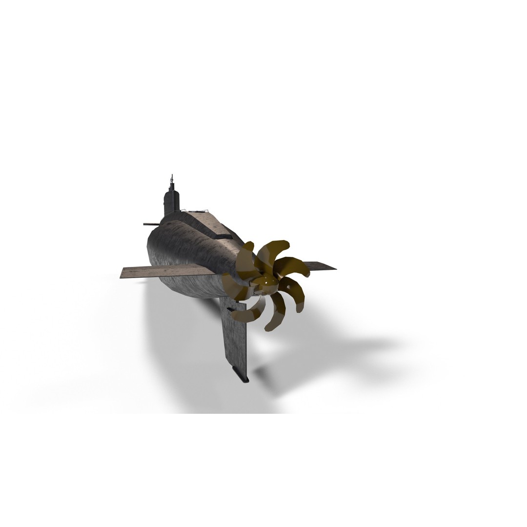 Kilo Class Submarine 3D Model – Low Poly Game Asset, FBX, PBR - View 26