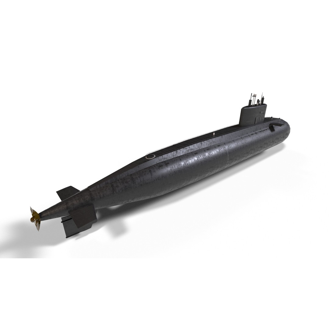 Kilo Class Submarine 3D Model – Low Poly Game Asset, FBX, PBR - View 27