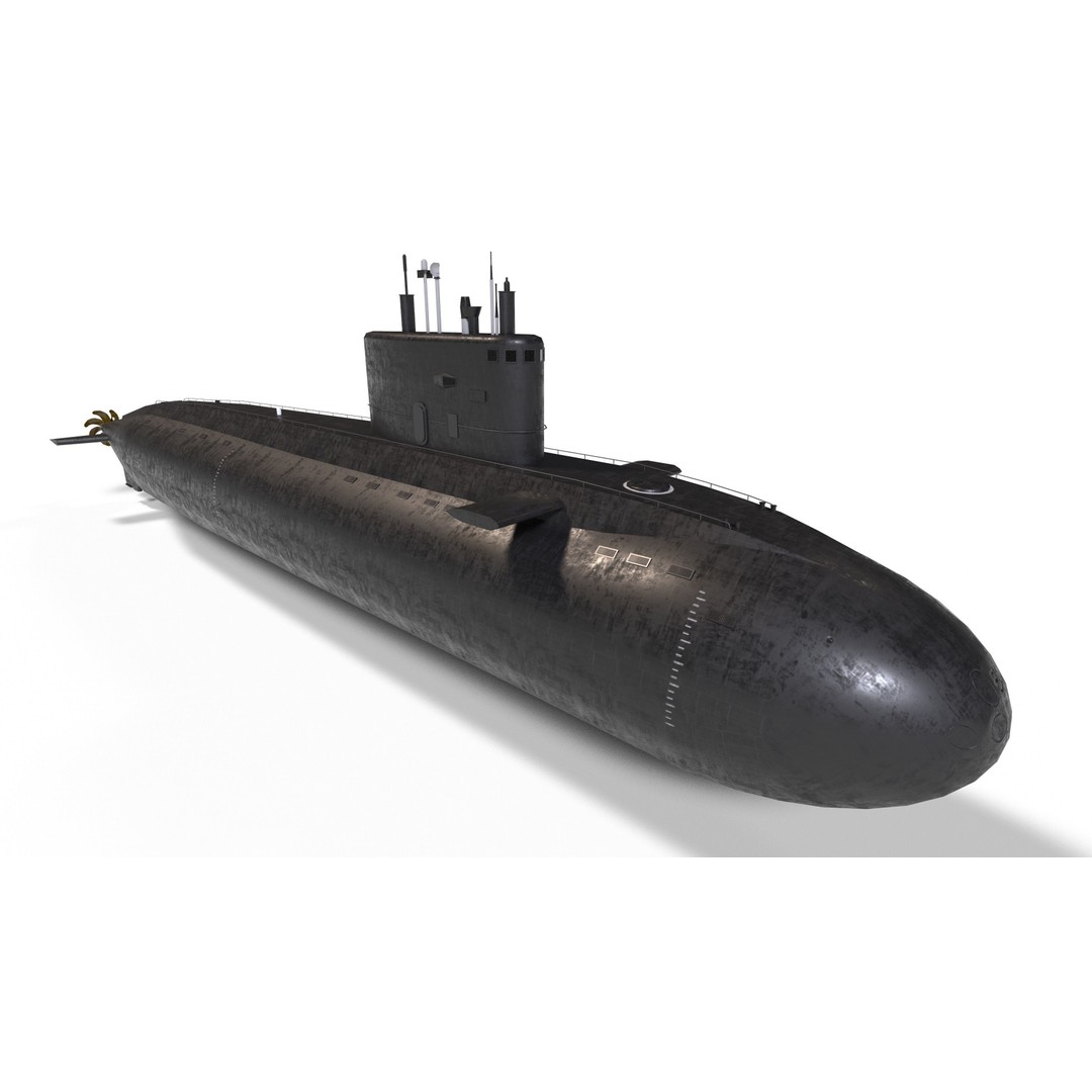 Kilo Class Submarine 3D Model – Low Poly Game Asset, FBX, PBR - View 28