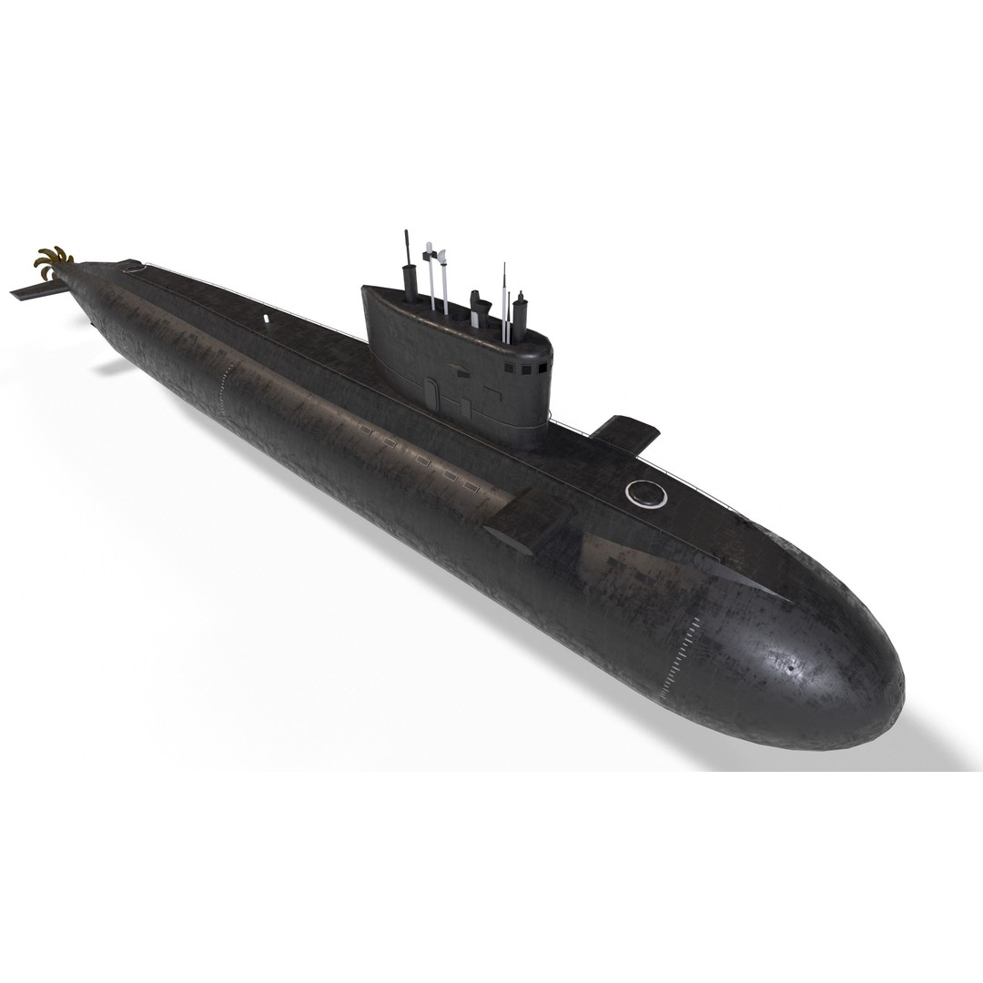 Kilo Class Submarine 3D Model – Low Poly Game Asset, FBX, PBR - View 29