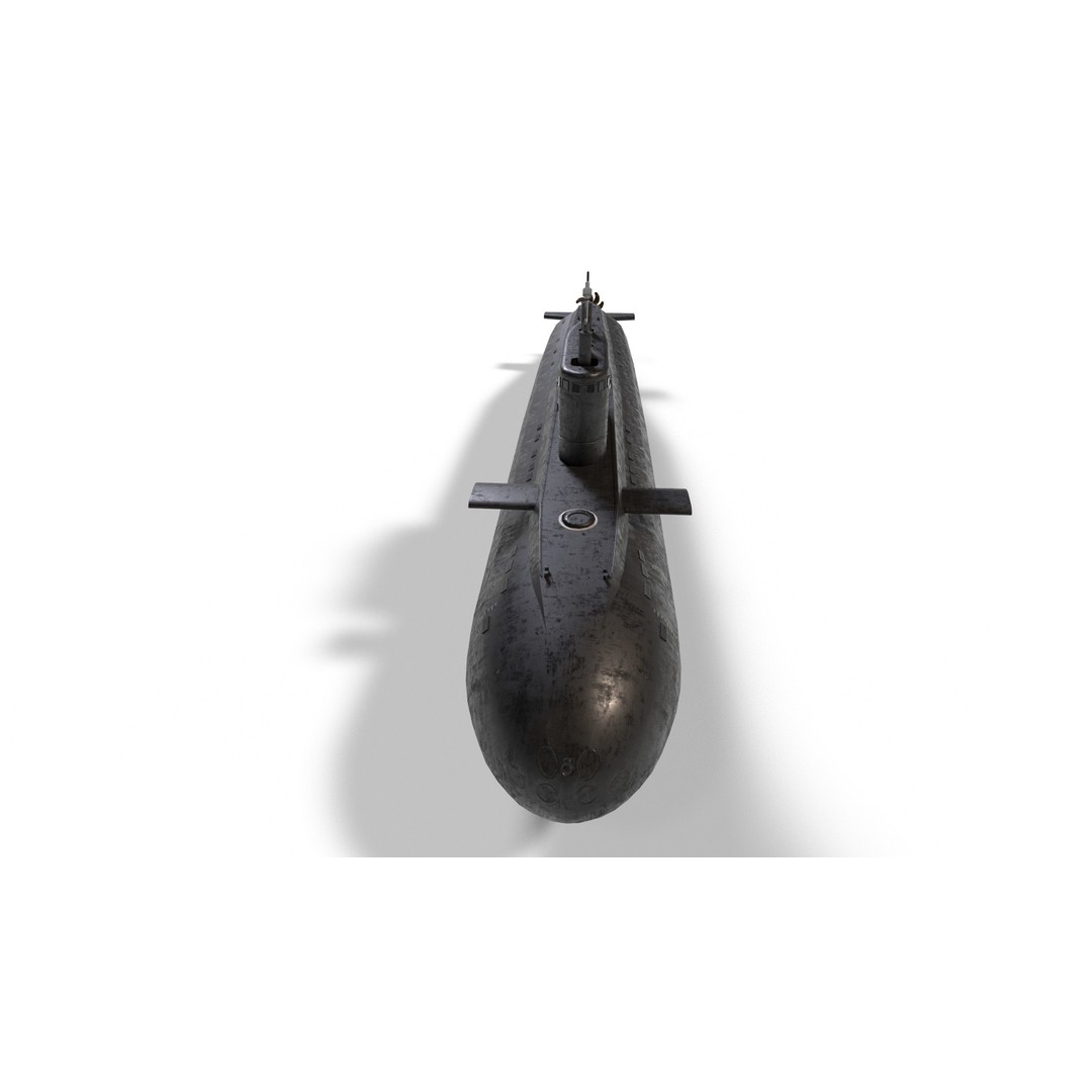 Kilo Class Submarine 3D Model – Low Poly Game Asset, FBX, PBR - View 3