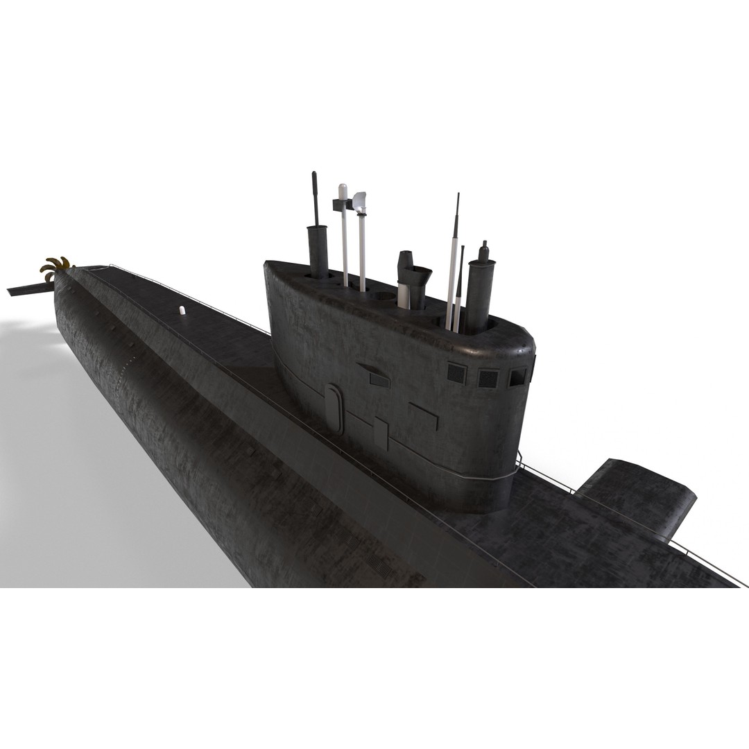 Kilo Class Submarine 3D Model – Low Poly Game Asset, FBX, PBR - View 30
