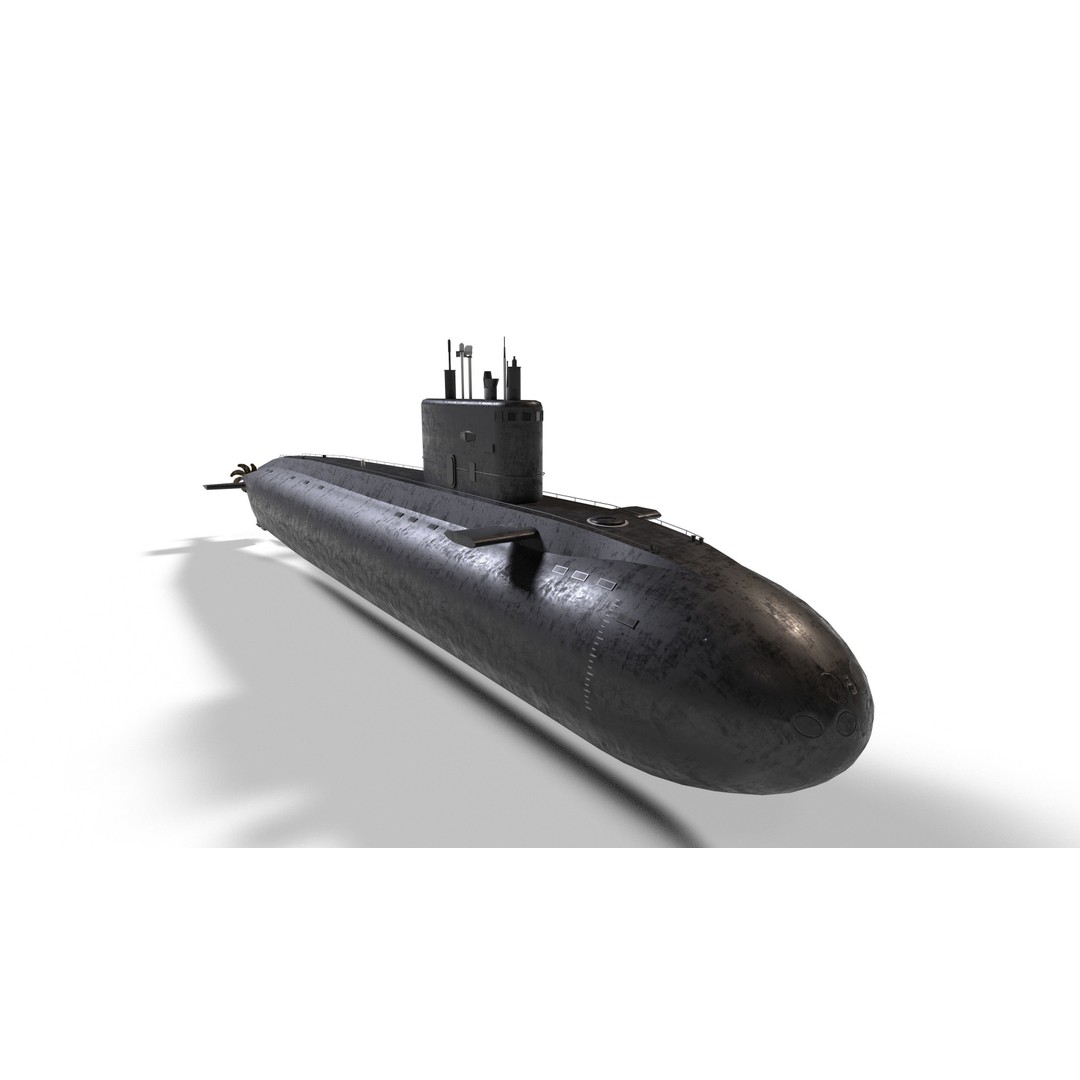 Kilo Class Submarine 3D Model – Low Poly Game Asset, FBX, PBR - View 6