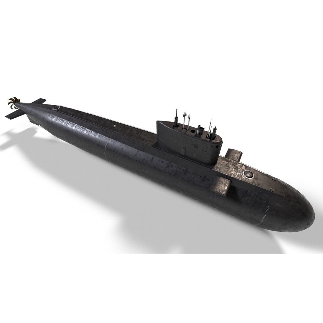Kilo Class Submarine 3D Model – Low Poly Game Asset, FBX, PBR - View 7