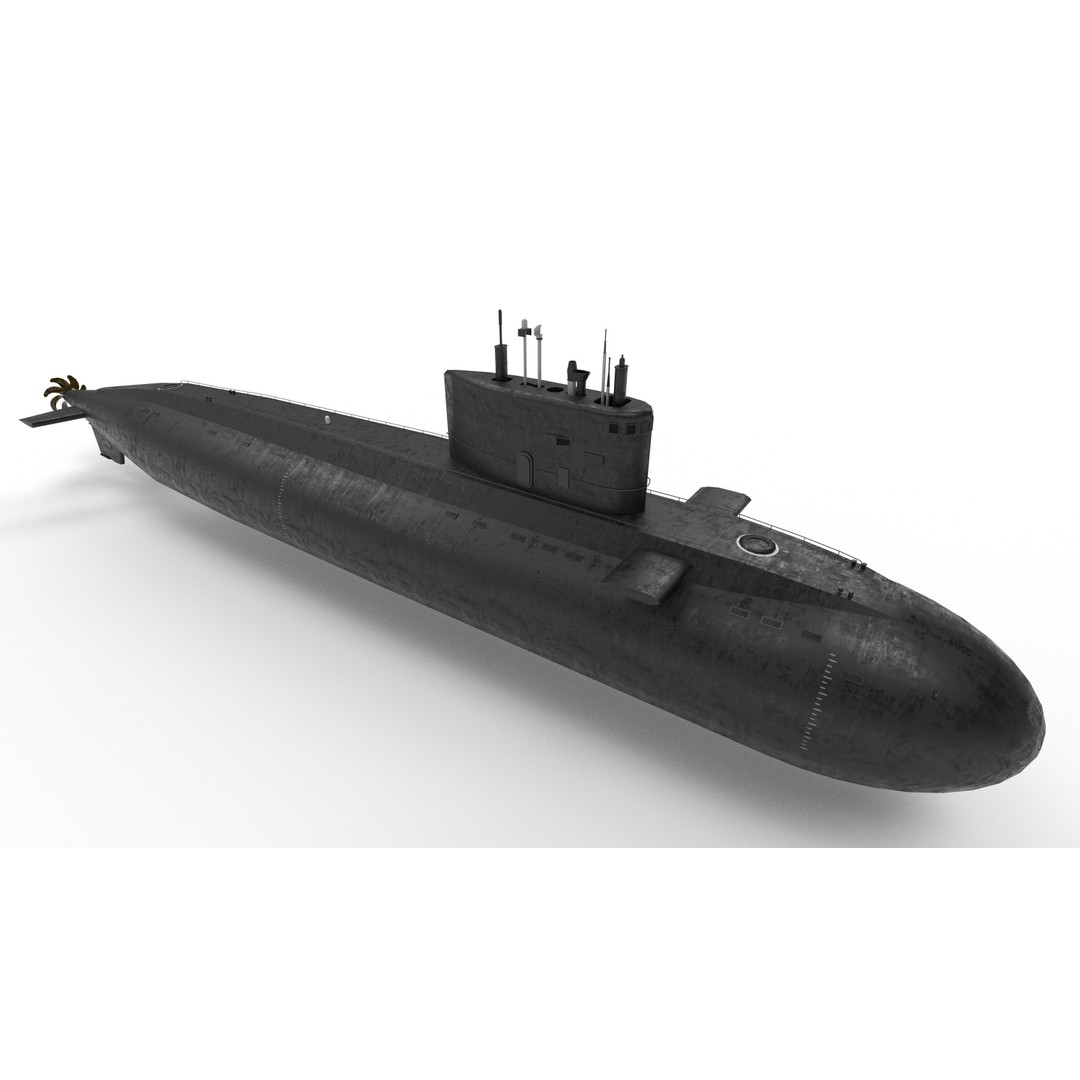 Kilo Class Submarine 3D Model – Low Poly Game Asset, FBX, PBR - View 9