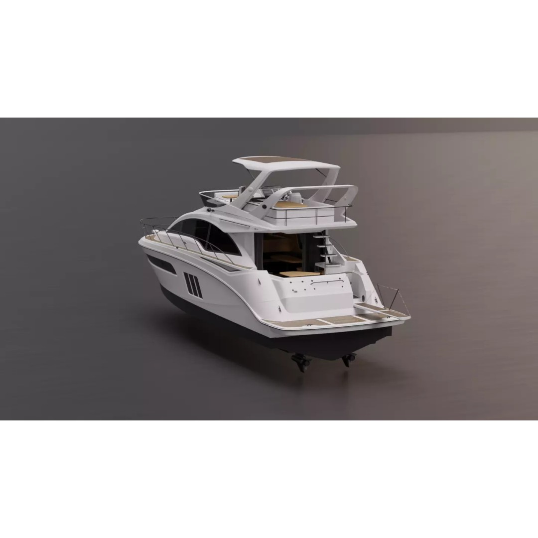 Boat 3D Model – High-Fidelity Watercraft Asset, Game-Ready FBX - View 11