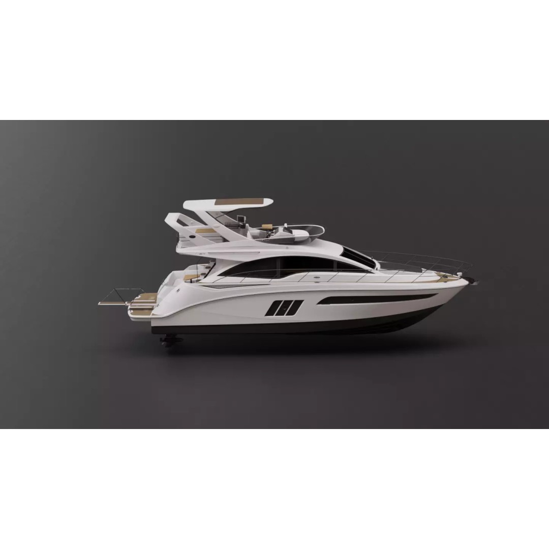 Boat 3D Model – High-Fidelity Watercraft Asset, Game-Ready FBX - View 12