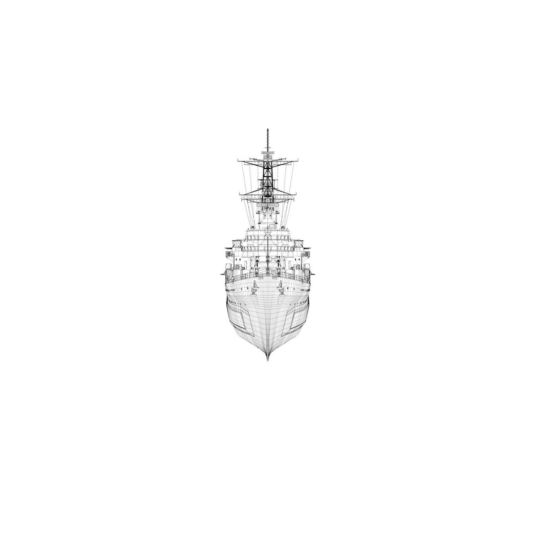 HMS Belfast 3D Model – Town-Class Royal Navy Cruiser, Rigged