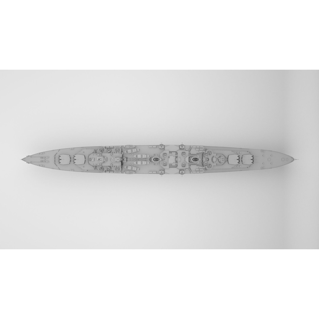 HMS Belfast 3D Model – Town-Class Royal Navy Cruiser, Rigged - View 12