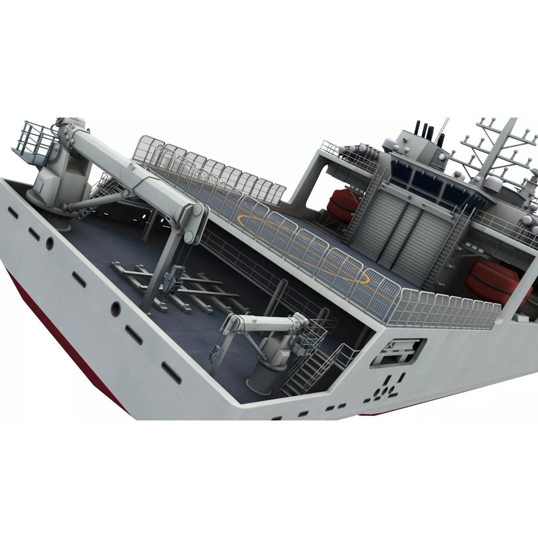Harry DeWolf-Class Offshore Patrol Vessel 3D Model – Low Poly Game Asset, FBX, Blender - View 3