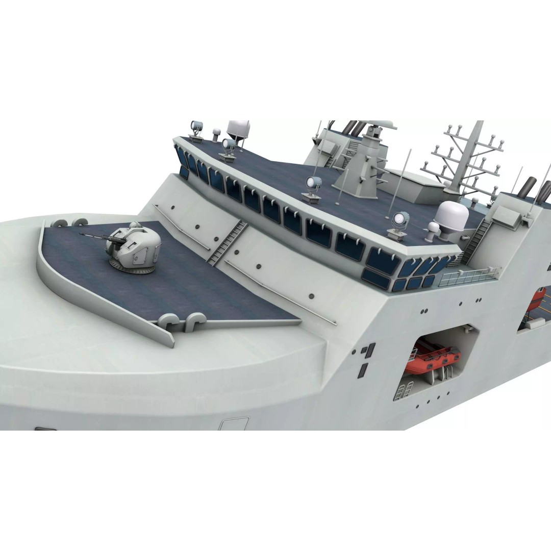 Harry DeWolf-Class Offshore Patrol Vessel 3D Model – Low Poly Game Asset, FBX, Blender - View 6