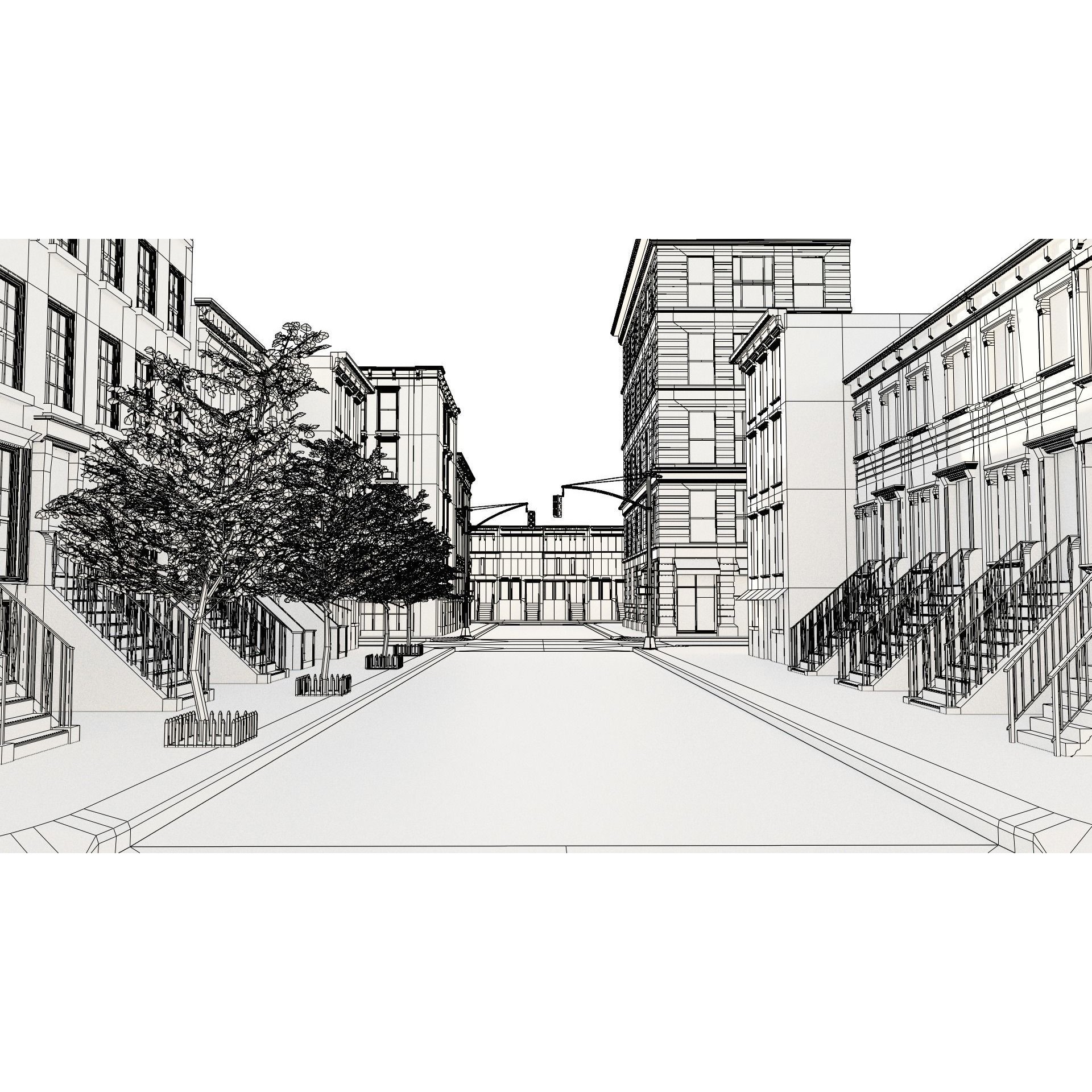 New York Block - Realistic Urban 3D Model - View 10