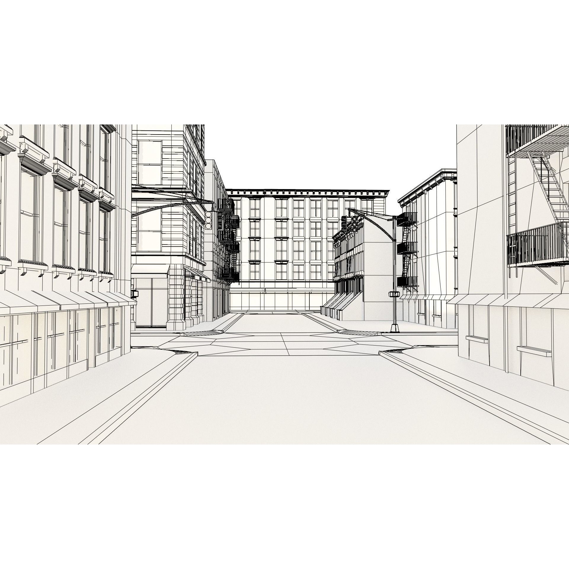 New York Block - Realistic Urban 3D Model - View 11