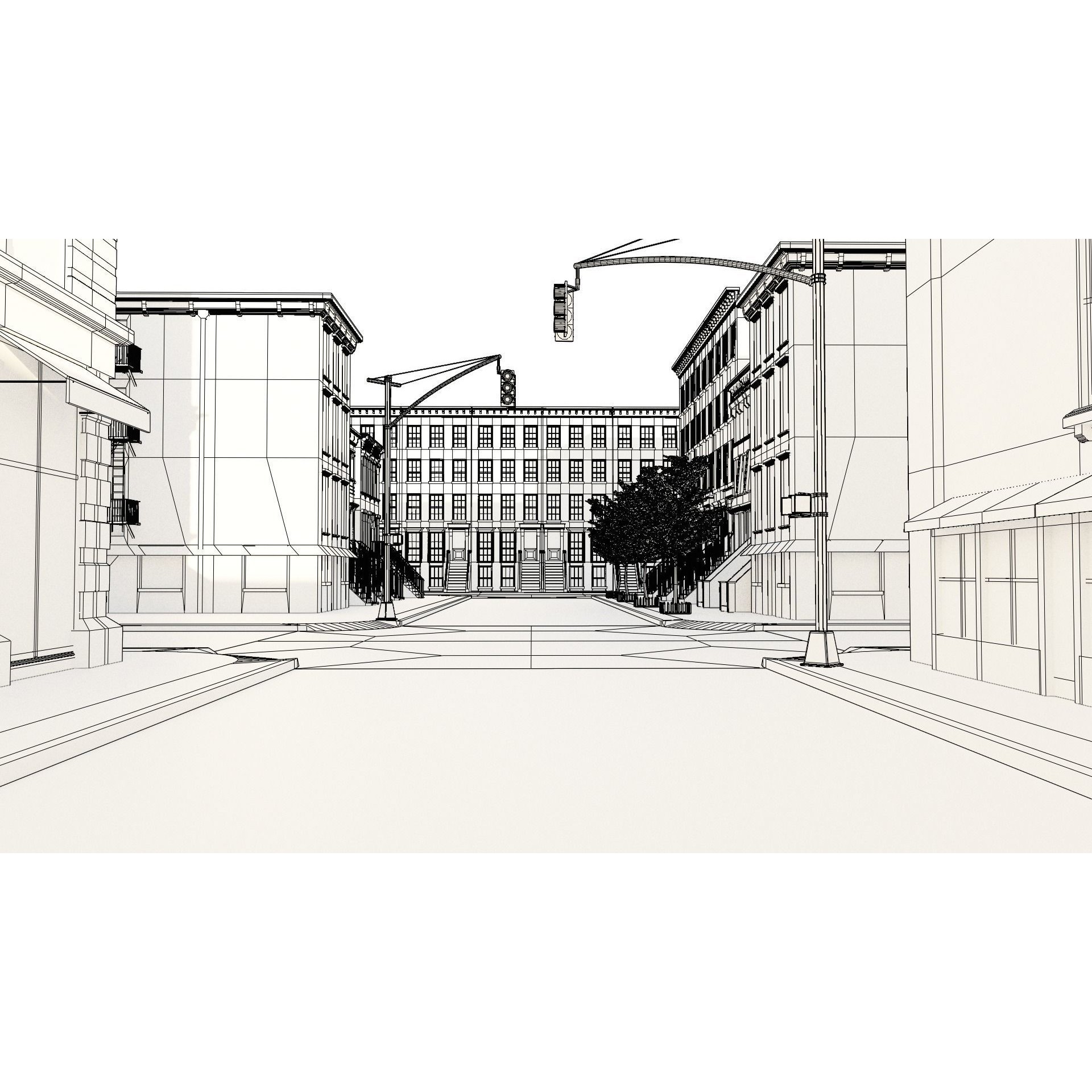 New York Block - Realistic Urban 3D Model - View 12