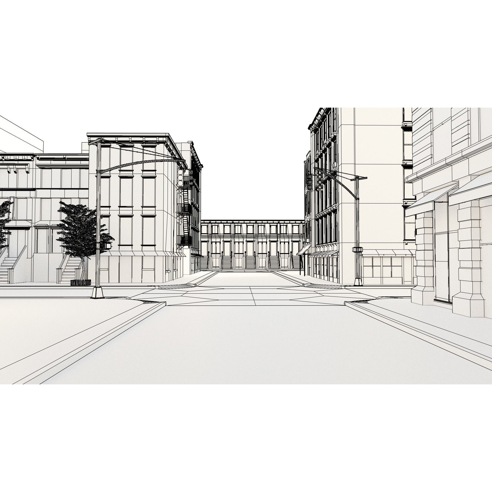 New York Block - Realistic Urban 3D Model - View 13