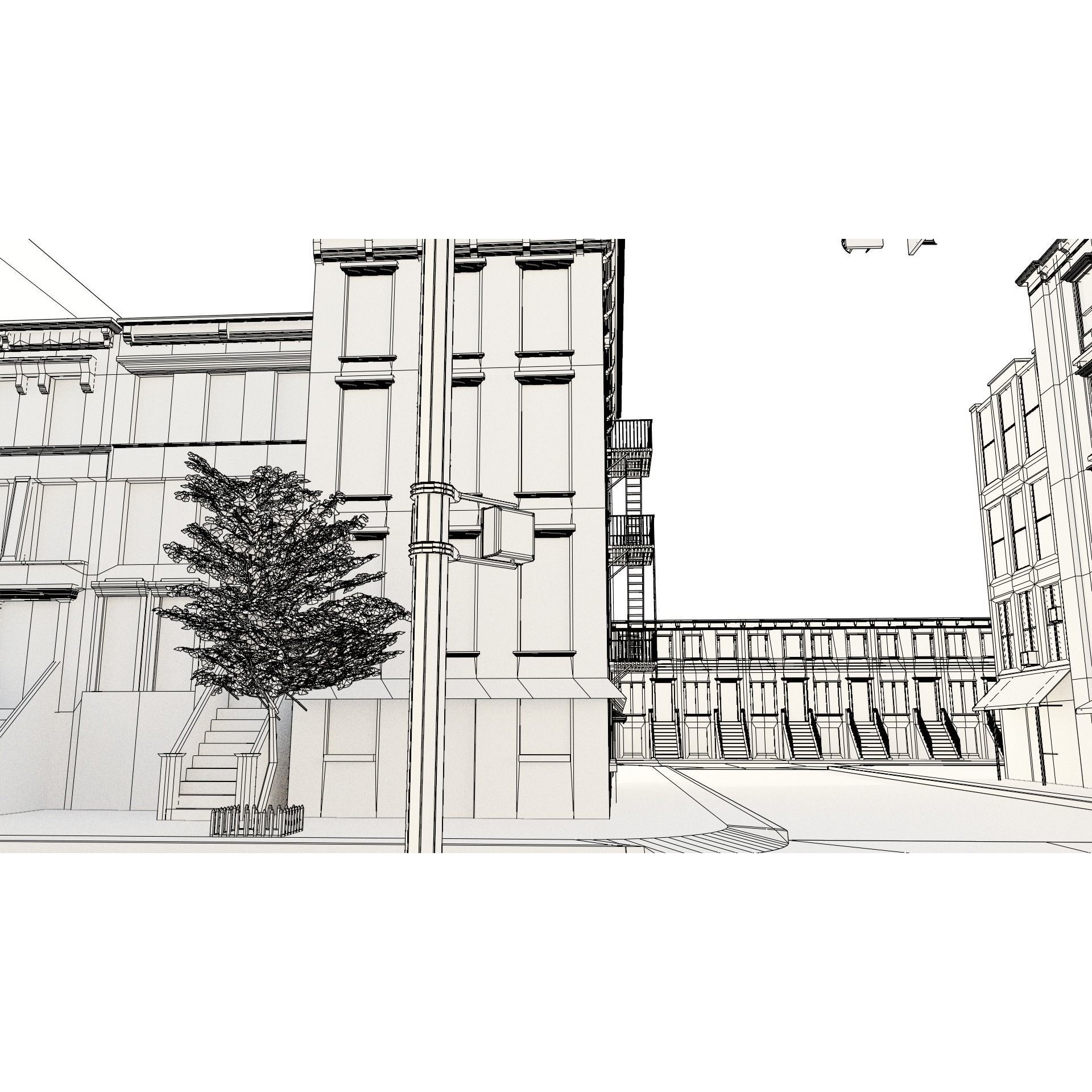 New York Block - Realistic Urban 3D Model - View 14