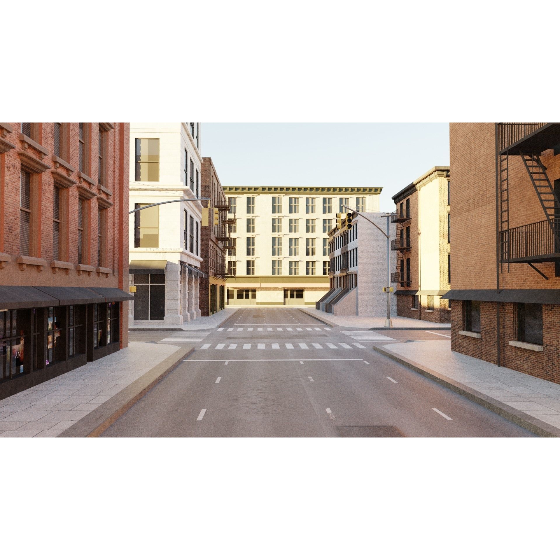 New York Block - Realistic Urban 3D Model - View 4