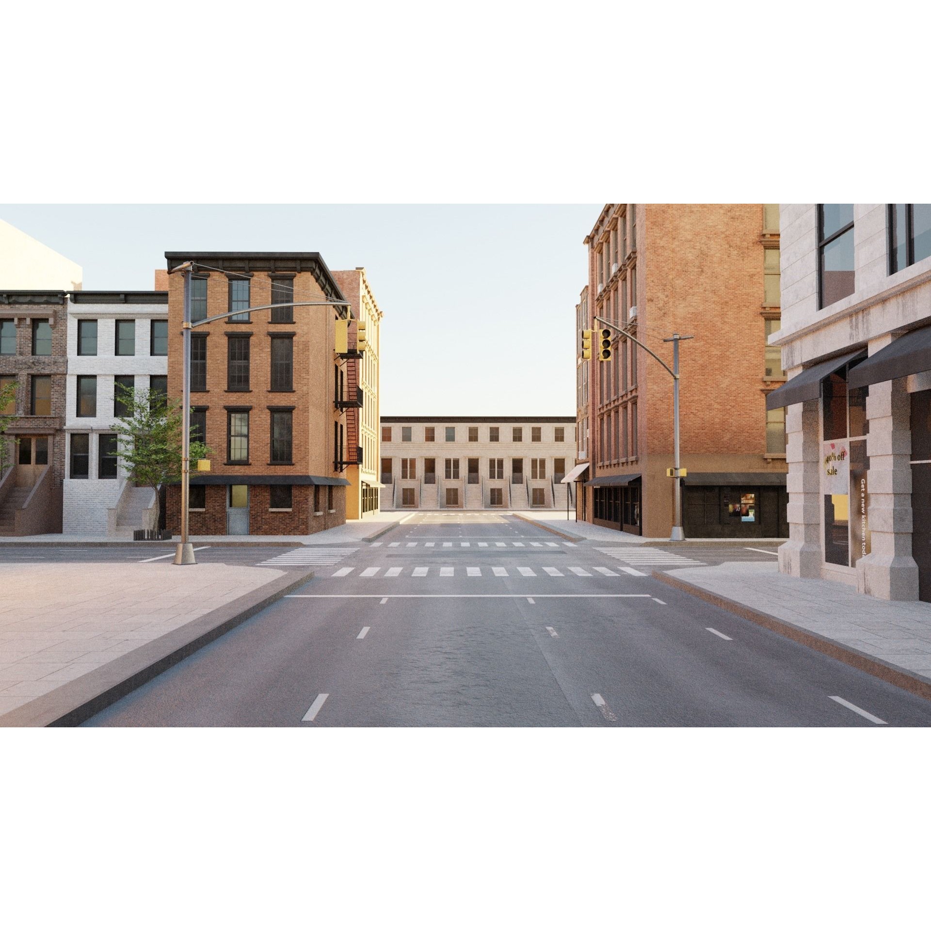 New York Block - Realistic Urban 3D Model - View 6