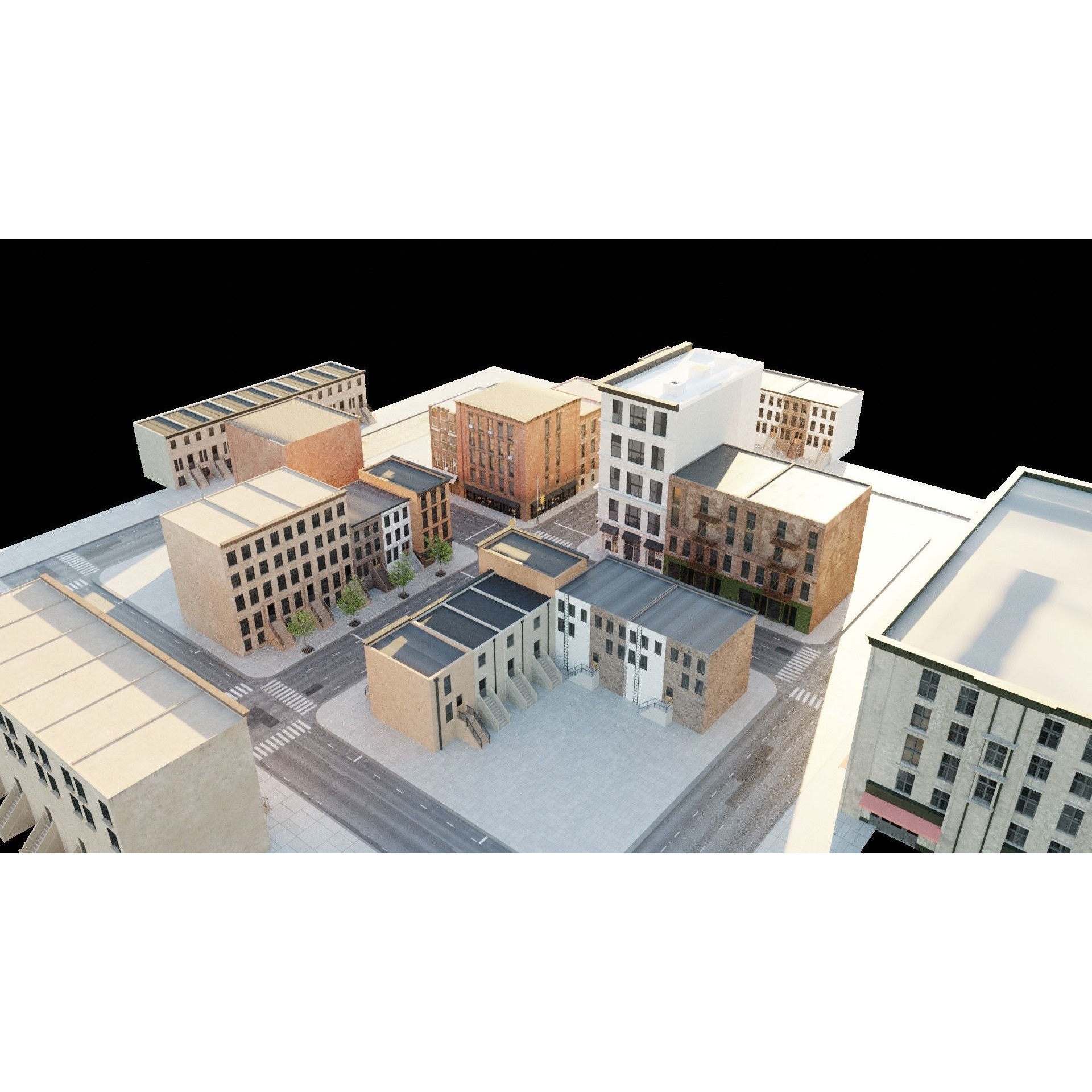 New York Block - Realistic Urban 3D Model - View 9