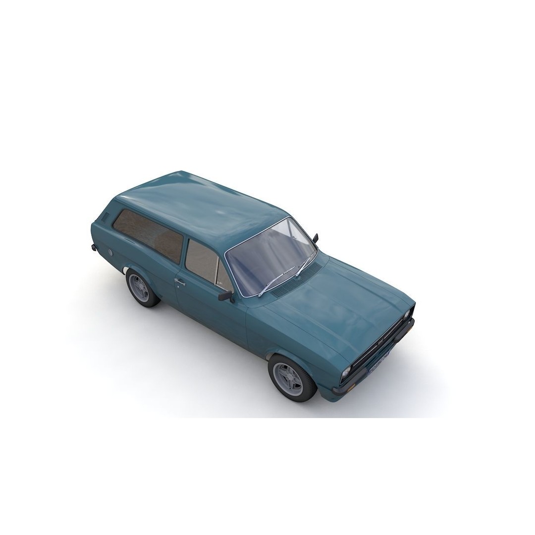Escort Mk2 Station Wagon 1974 3D Model – High Poly Game Asset, FBX, OBJ - View 10