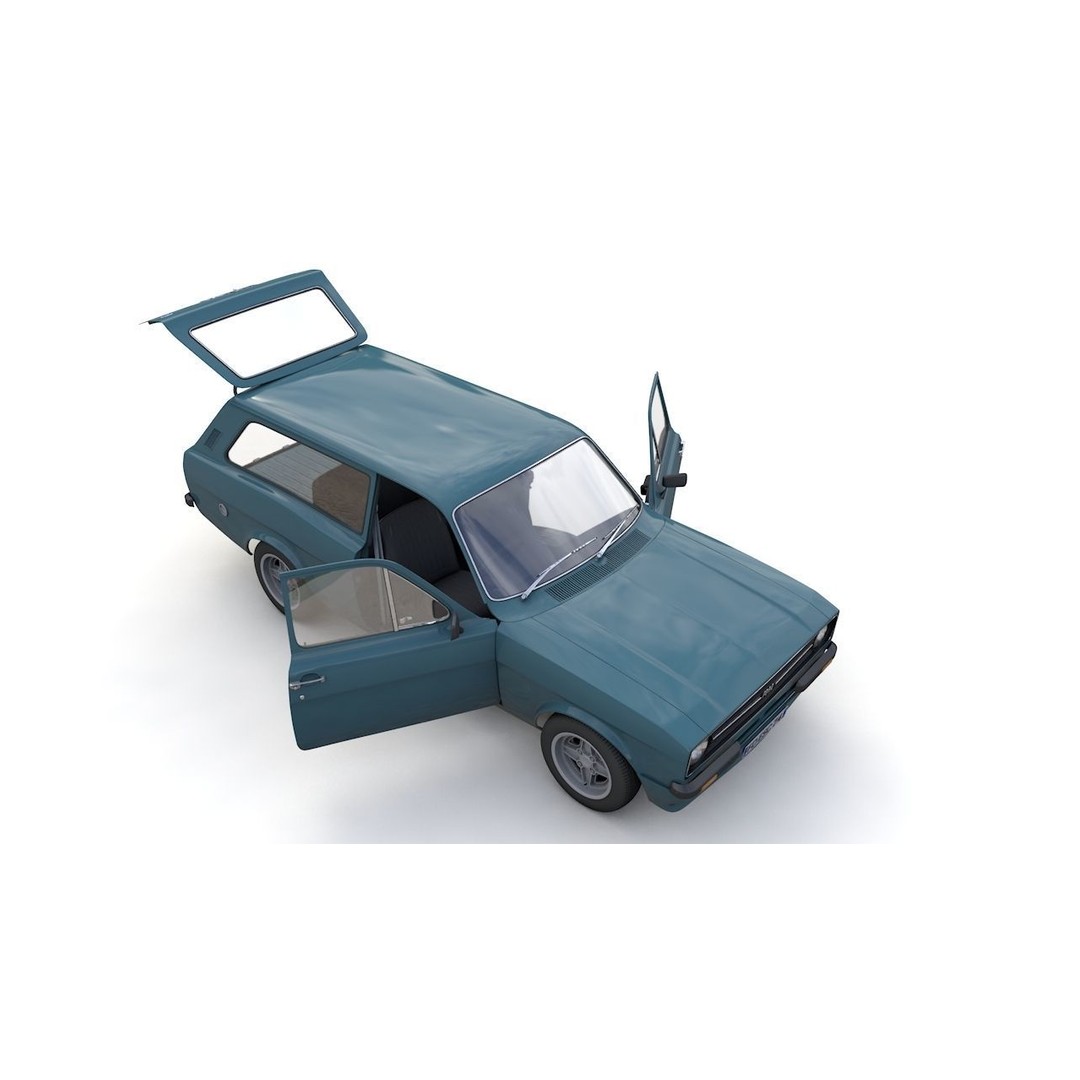 Escort Mk2 Station Wagon 1974 3D Model – High Poly Game Asset, FBX, OBJ - View 11