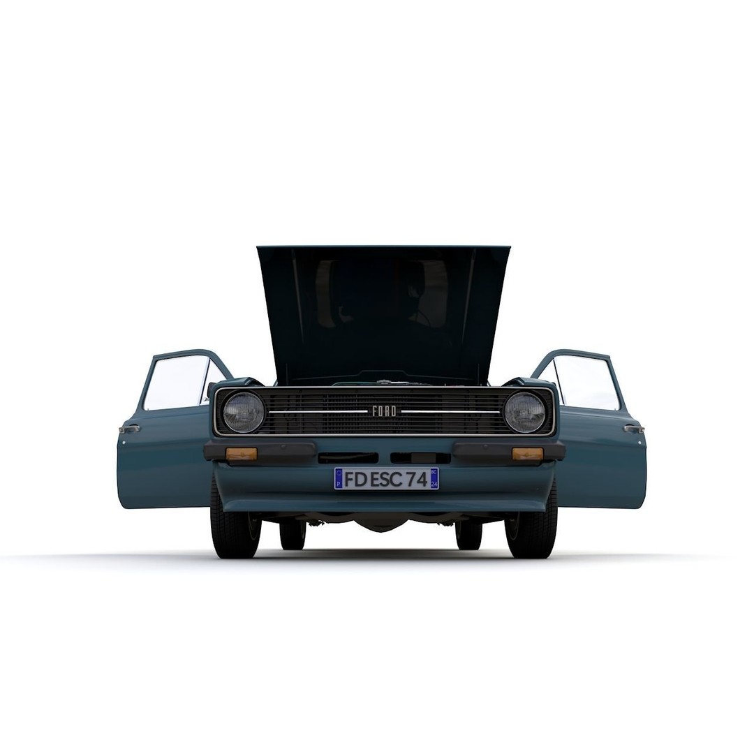 Escort Mk2 Station Wagon 1974 3D Model – High Poly Game Asset, FBX, OBJ - View 15