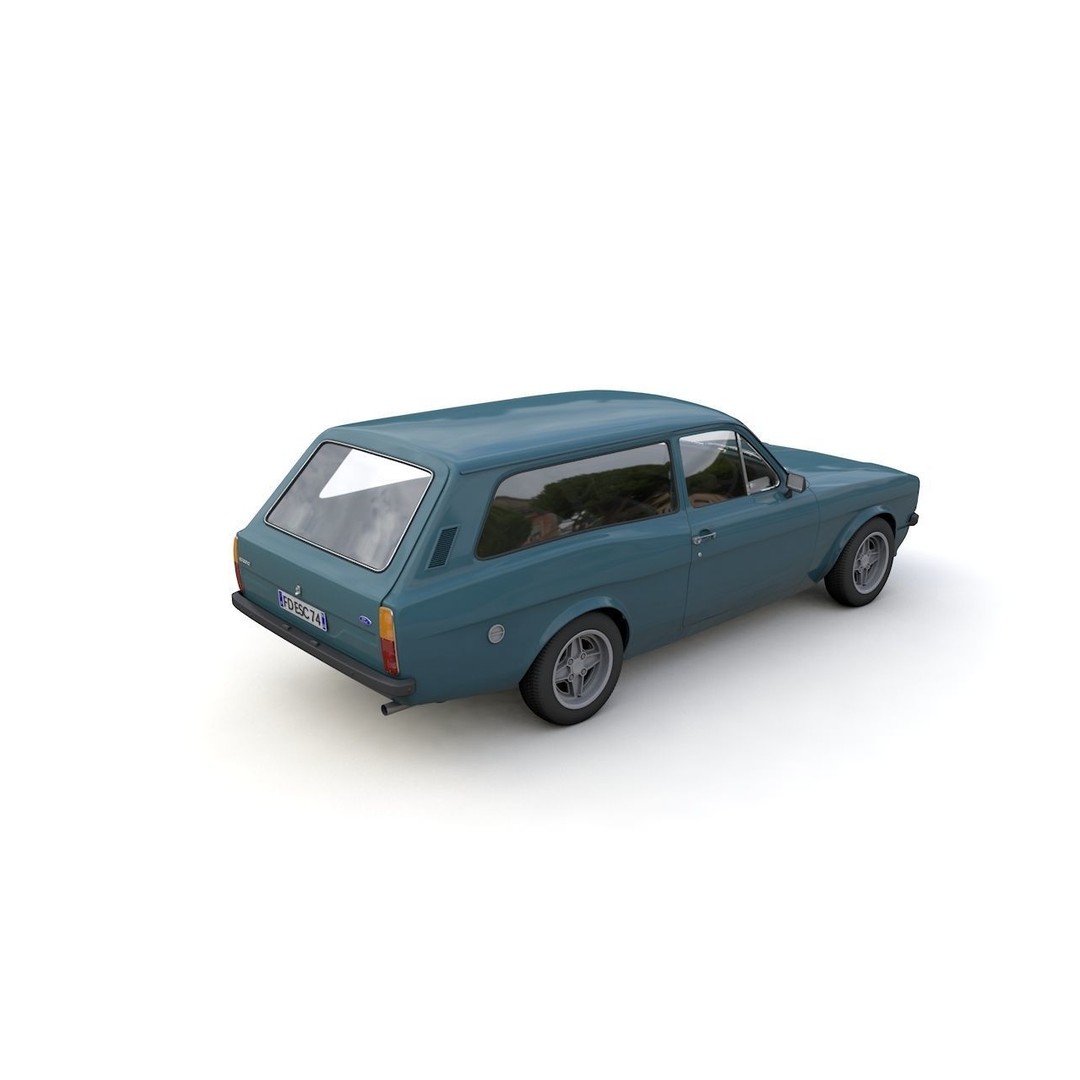 Escort Mk2 Station Wagon 1974 3D Model – High Poly Game Asset, FBX, OBJ - View 16