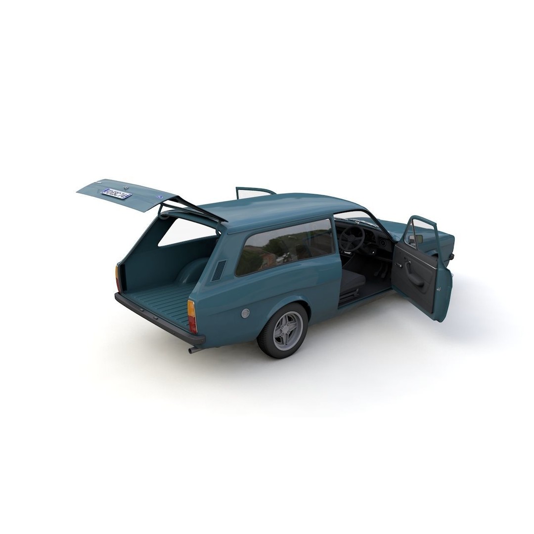Escort Mk2 Station Wagon 1974 3D Model – High Poly Game Asset, FBX, OBJ - View 17